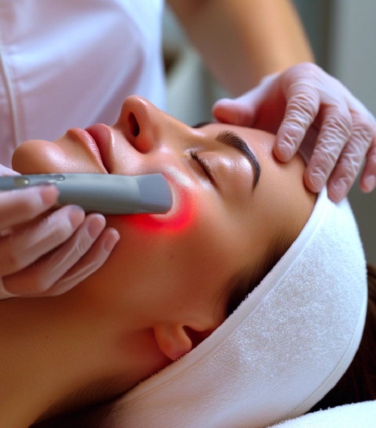 AI generated professional esthetician working in a bright, modern spa