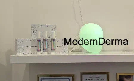 Clean, modern spa reception desk